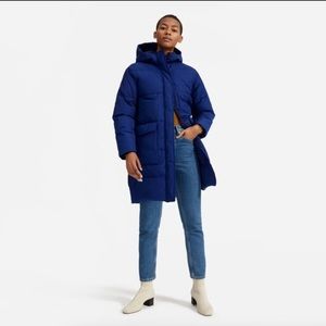 Everlane ReNew Long Puffer - Cobalt